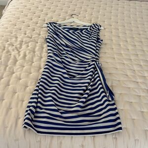 Guess Blue and White Striped Sleeveless Wrap Dress size 12